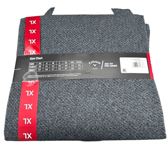 Callaway Moisture Wicking Performance Golf Polo Shirt Mens XL Gray Preppy Active - Picture 2 of 9